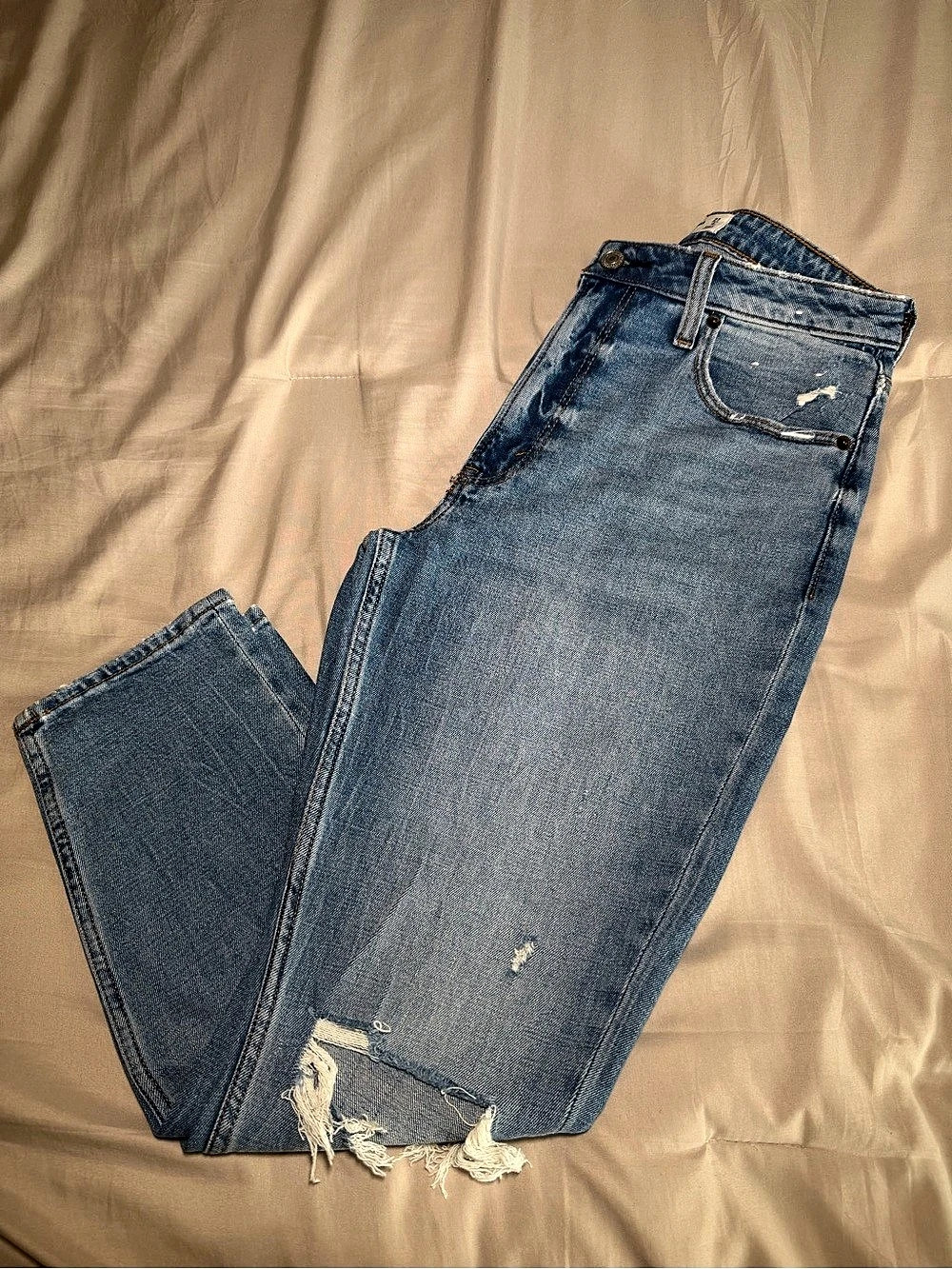 Abercrombie & Fitch Curve Love High Rise Skinny Jeans | 27 / 4S Distressed